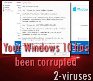 Svindelnummeret Windows 10 license Has Been Corrupted
