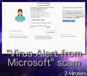 “Virus Alert from Microsoft” tech scam