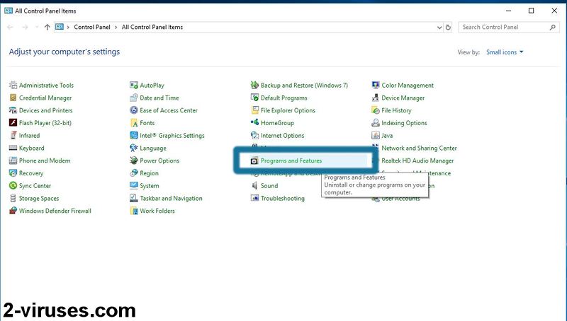 Open Remove Programs