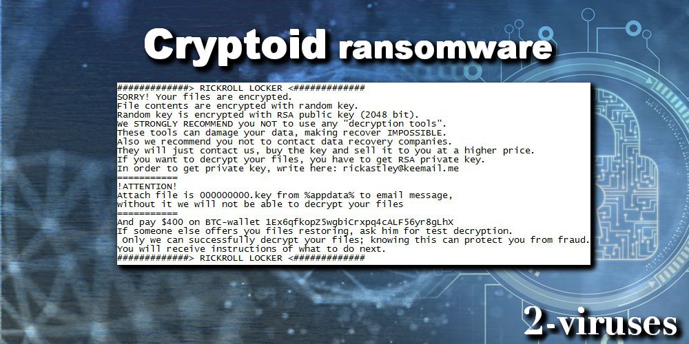Cryptoid ransomware ransom note